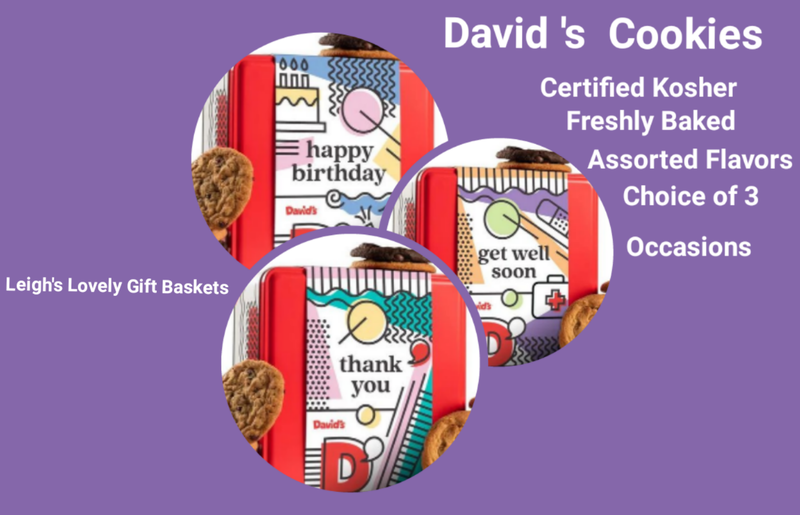 David's Kosher Certified assorted gourmet cookies available in decorative tins to say birthday, get well, or thank you! 