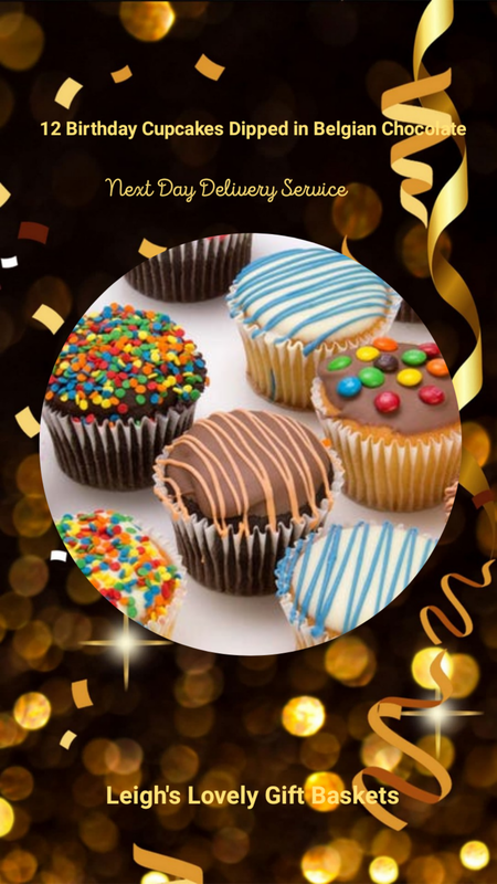 12 Birthday Cupcakes Dipped in Belgian Chocolate

Cupcakes are the quintessential birthday treat. These delicious cupcakes are dipped in Belgian Chocolate and are absolutely delicious. Send them your Birthday wishes in a way that is both thoughtful and delicious.

Chocolate contains milk and soy. This product is made in a facility that manufactures products containing one or more of the following ingredients: peanuts, tree nuts, soybeans milk, eggs and wheat.

Available for Next Day Delivery $18.95 through our network!
