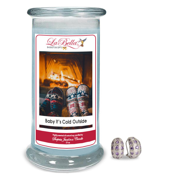 Baby it's Cold Outside  Scented Jeweled Candle $24.95 
Bright grapefruit accents the floral blend of white flowers. Red berries add a sweetness, while the wood and greenery adds depth to the base. Sensual clear musk, and rich sweetened coconut round this scent out with decadent undertones.