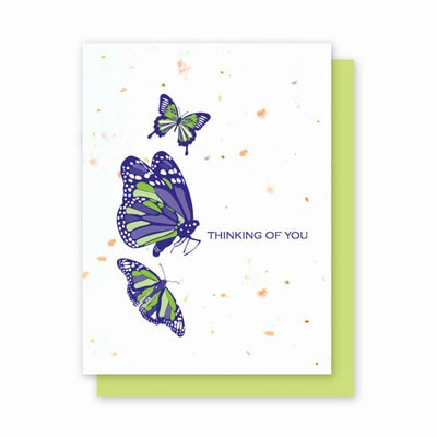 Thinking Of You Butterflies Plantable Greeting Card with embedded wildflower seeds. 