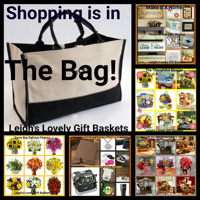 Leigh's Lovely Gift Baskets Shopping Directory Page collage link. 