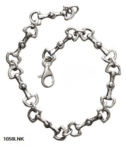 Sterling Silver Snaffle Bit Bracelet with Western Flair. Customize with Wild West Charms . Click on the horse charm at right to connect and create a unique design. 