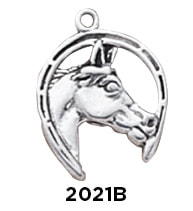 Horseshoe with Horse Head Charm. Click here to connect to the Horse Head Charm and the sub-heading to connect to the category for more charms. 