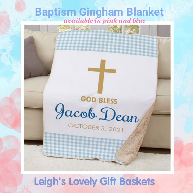 Celebrate new life with this keepsake blanket with mink soft front and tan sherpa lining that is machine wash and dry. Personalize with child's first name and special message. 