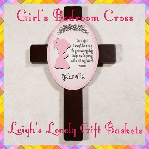 Give the new baby girl a keepsake prayer cross for room . Personalize with child's first name. 