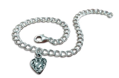 Simple and Sweet with Heart Charm Bracelet $38.99   This 100% Sterling silver charm bracelet with one heart hanging from the middle is simple and sweet. 