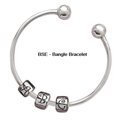 Bangle Bracelet with Screw Ends . Customize with Sterling Silver Moments Charms only. 