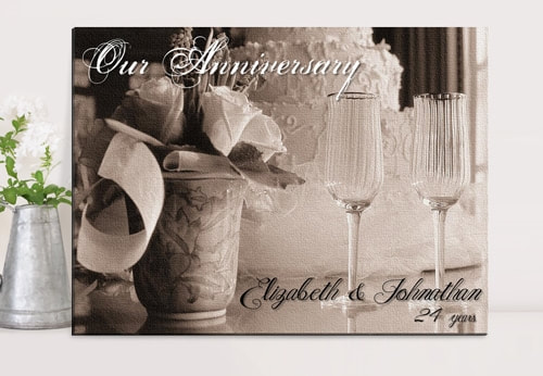Anniversary Canvas Print  $69.99 Gallery wrapped canvas print that can be personalized with couples names and anniversary. 