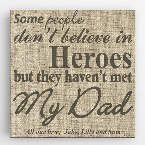 Wall Decor Canvas with Heroes theme for Dad