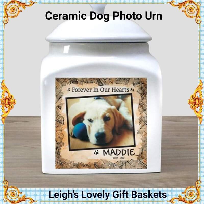 Ceramic Dog Photo Urn

Personalized Ceramic Dog Photo Urn
Memorial Gifts
Made of Ceramic, Large Size: 8 1/2" x 5 1/8", Large Size holds approximately 66 oz., Air-tight ceramic lid,

Hand wash only

Ships From IL,
6 - 10 Days Delivery
Personalize with name up to sixteen letters and dates of pets life. 