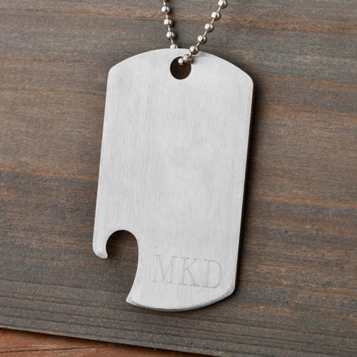 Stainless Steel Dog Tag Necklace with Bottle Opener $18.99 