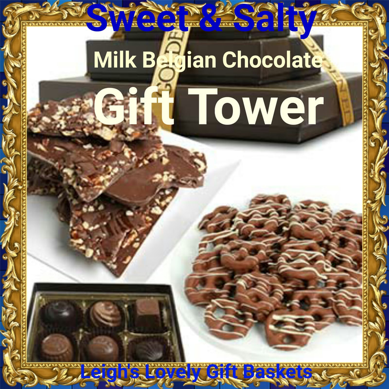 Milk Chocolate Lovers will enjoy the mix of sweet and salty treats covered in rich Belgian Milk Chocolate!  Next Day Delivery Service available 
Click here to connect to Leigh's online gift boutique. Select Chocolate Covered Treats from the Shop Menu.