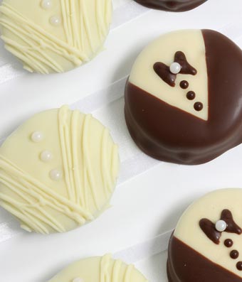Bride and Groom themed Chocolate Covered Treats with Next Day Delivery
