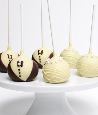Bride and Groom themed Cake Pops with Next Day Delivery Service