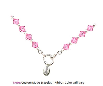 
Breast Cancer Awareness ~ Pink Crystal Charm Bracelet  $49,99 