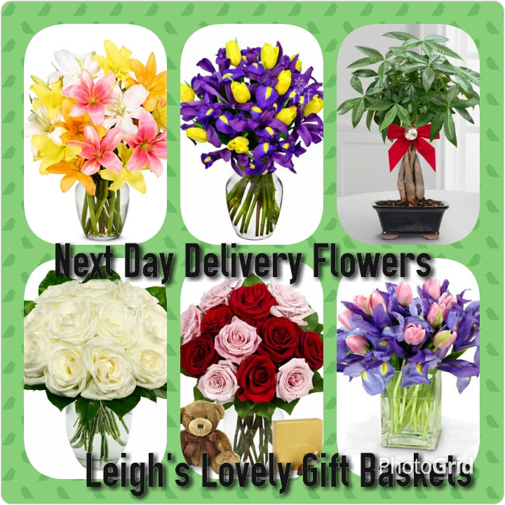 Beautiful flowers with a vase shipped direct to you via UPS Overnight. 