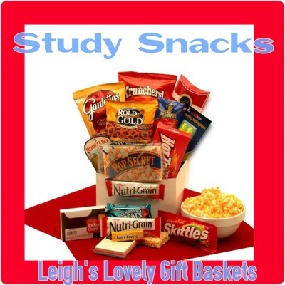 Study Snacks Care Package. This heart felt gift box of snacks, index cards and highlighters offers study support during long study sessions! 