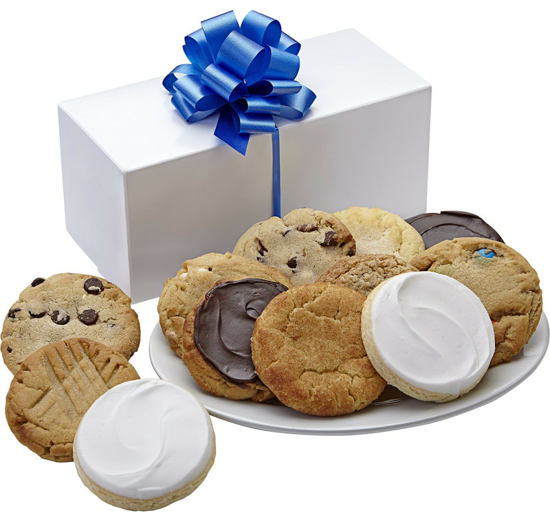 12 Sugar Free Cookies in Classic White Box  $29.99 Assorted Sugar Free cookies elegantly packaged in a white bakery box tied with a bow