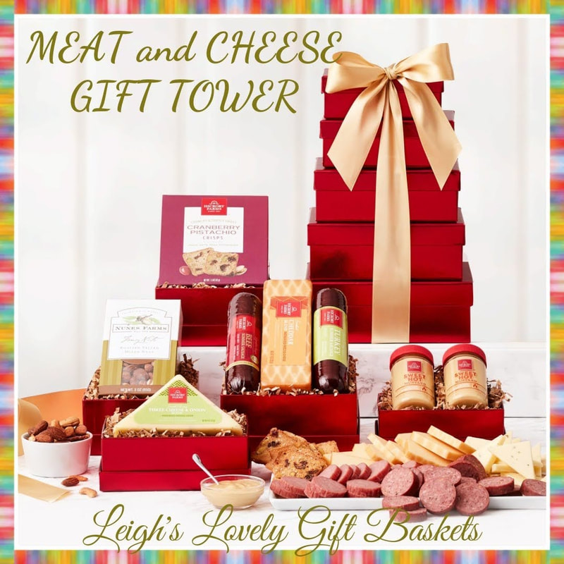 Hearty Meat and Cheese Gift Tower

Dazzle them for any occasion with this tempting tower of meat, cheese, and other savory fan favorites. Each layer of this festive red gift tower contains treats to make their mouth water, including gourmet cheese and sausage by Hickory Farms, tasty crackers, California mixed nuts, and delicious mustard.

Contents
Crackers (1.5 oz each, 1 count); Sausage (5 oz each, 2 count); Premium Cheese Blend (4 oz each, 1 count); Roasted Nuts (3 oz each, 1 count); Spciy Mustard (2.25 oz each, 2 count); Gourmet Cheese (10 oz each, 1 count);